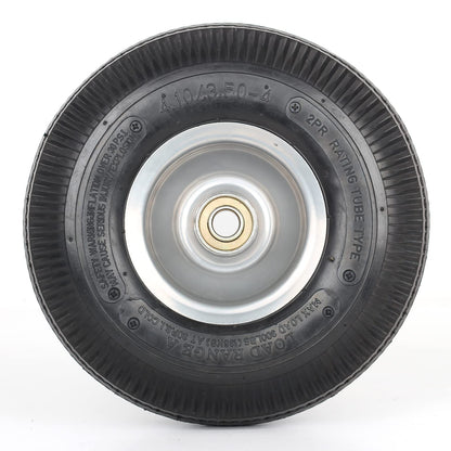 10" Tire and Wheel, 2 Pack, 4.10/3.50-4 Pneumatic Tire, with 2.25" Offset Hub, 5/8" Axle Bore Hole, Sealed Bearings for Hand Truck Trolley Dolly Garden Wagon Wheel Replacement